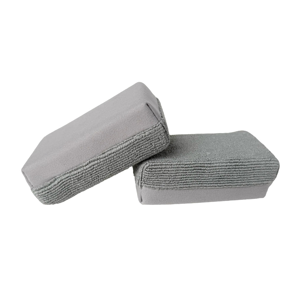 Ceratek ceramic coating gray microfiber applicator pads, 2-pack on white background