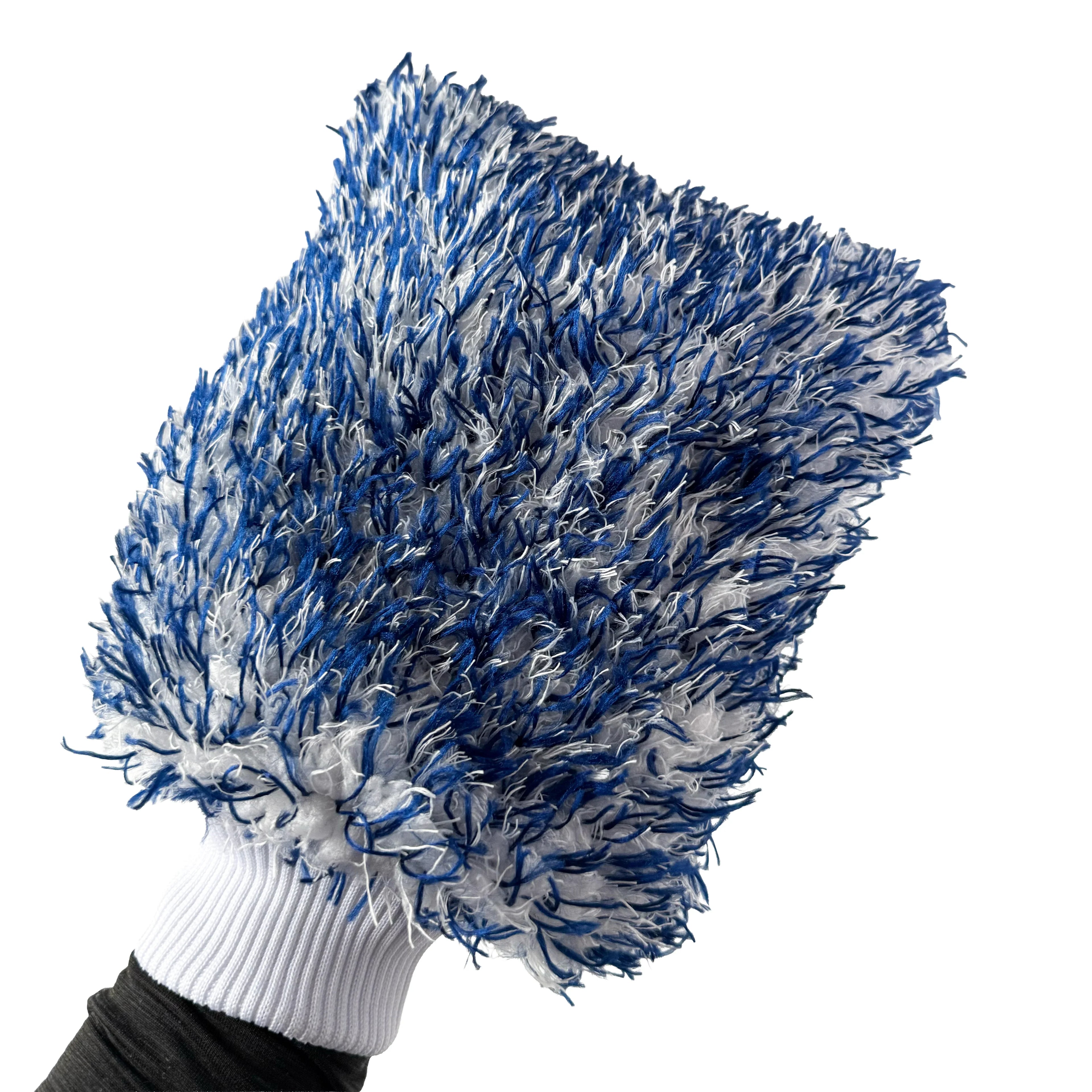 Blue and white microfiber car wash mitt for ceramic coating at Ceratek